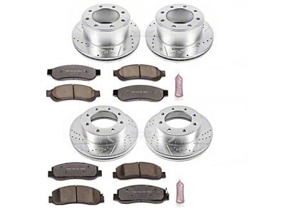 PowerStop Z36 Extreme Truck and Tow 8-Lug Brake Rotor and Pad Kit; Front and Rear (2011 4WD F-250 Super Duty)