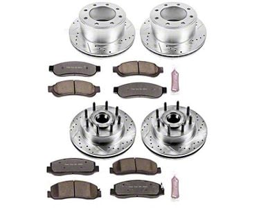 PowerStop Z36 Extreme Truck and Tow 8-Lug Brake Rotor and Pad Kit; Front and Rear (2011 2WD F-250 Super Duty)