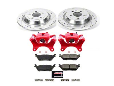 PowerStop Z23 Evolution Sport 6-Lug Brake Rotor, Pad and Caliper Kit; Rear (15-17 F-150 w/ Electric Parking Brake)