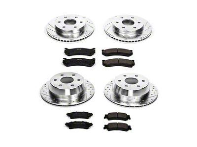 PowerStop Z23 Evolution Sport 6-Lug Brake Rotor and Pad Kit; Front and Rear (99-06 Silverado 1500 w/o Rear Drum Brakes)