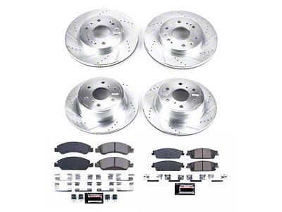 PowerStop Z23 Evolution Sport 6-Lug Brake Rotor and Pad Kit; Front and Rear (14-18 Sierra 1500)