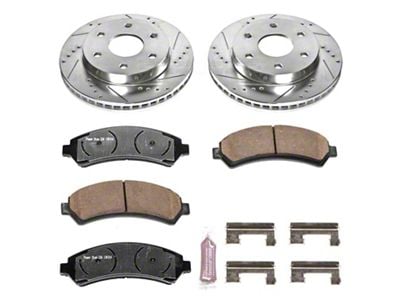 PowerStop Z36 Extreme Truck and Tow 6-Lug Brake Rotor and Pad Kit; Front (99-06 Silverado 1500)