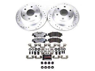 PowerStop Z36 Extreme Truck and Tow 6-Lug Brake Rotor and Pad Kit; Rear (99-06 Silverado 1500 w/o Rear Drum Brakes)