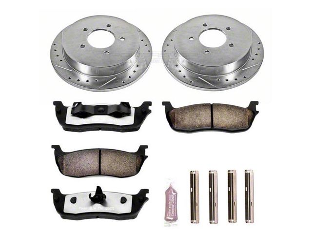 PowerStop Z36 Extreme Truck and Tow Brake Rotor and Pad Kit; Rear (99-03 F-150 w/ Rear Disc Brakes)