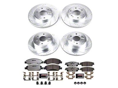 PowerStop Z36 Extreme Truck and Tow 6-Lug Brake Rotor and Pad Kit; Front and Rear (07-13 Sierra 1500 w/ Rear Disc Brakes)