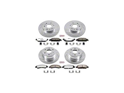 PowerStop Z36 Extreme Truck and Tow 6-Lug Brake Rotor and Pad Kit; Front and Rear (14-18 Sierra 1500)