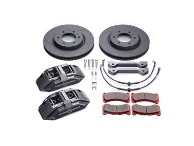 Powerbrake X-Line 6-Piston Front Big Brake Kit with 13.70-Inch Slotted Rotors; Grey Calipers (24-26 Ranger, Excluding Raptor)