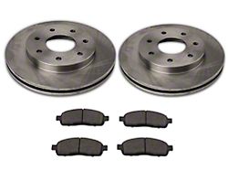 PowerStop OE Replacement 6-Lug Brake Rotor and Pad Kit; Front and Rear (04-08 4WD F-150)