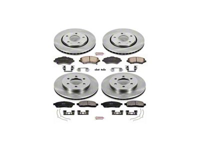 PowerStop OE Replacement 6 or 7-Lug Brake Rotor and Pad Kit; Front and Rear (04-08 4WD F-150)