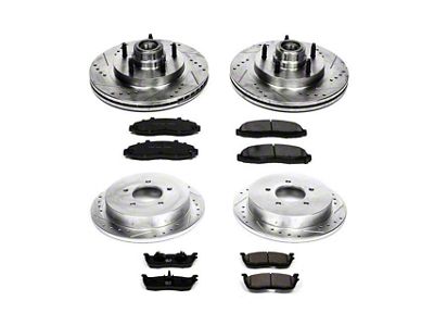 PowerStop Z23 Evolution Sport 5-Lug Brake Rotor and Pad Kit; Front and Rear (99-Early 00 2WD F-150)