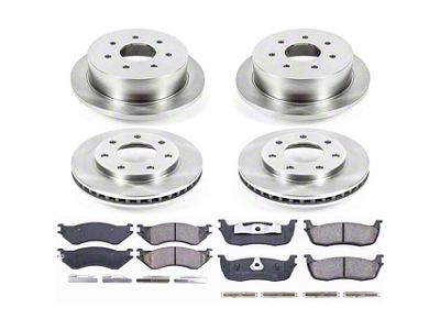 PowerStop OE Replacement Brake Rotor and Pad Kit; Front and Rear (Late 00-03 F-150)