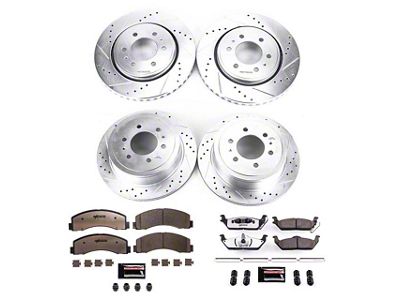 PowerStop Z36 Extreme Truck and Tow 6-Lug Brake Rotor and Pad Kit; Front and Rear (10-20 2WD/4WD F-150)