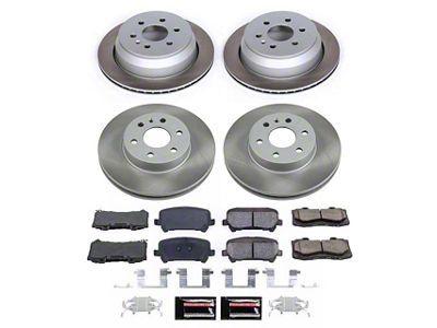 PowerStop Semi-Coated 6-Lug Brake Rotor and Pad Kit; Front and Rear (15-20 Canyon)