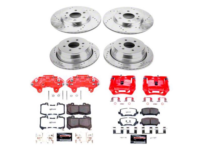 PowerStop Z36 Extreme Truck and Tow 6-Lug Brake Rotor, Pad and Caliper Kit; Front and Rear (15-20 Canyon)