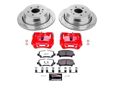 PowerStop Z36 Extreme Truck and Tow 6-Lug Brake Rotor, Pad and Caliper Kit; Rear (15-20 Canyon)