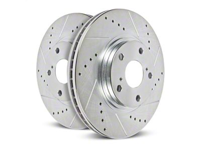 PowerStop Evolution Cross-Drilled and Slotted 6-Lug Rotors; Rear Pair (03-04 Dakota w/ Rear Disc Brakes)