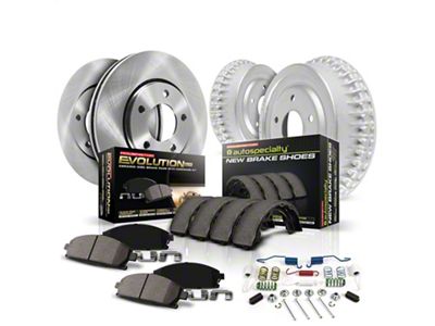 PowerStop OE Replacement 5-Lug Brake Rotor, Drum and Pad Kit; Front and Rear (05-11 Dakota)