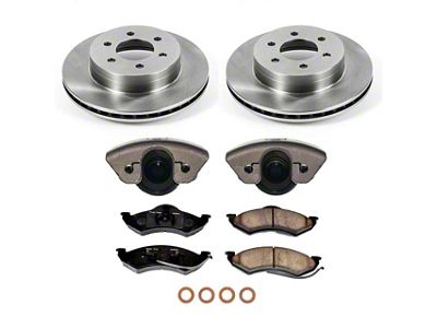 PowerStop OE Replacement 6-Lug Brake Rotor, Pad and Caliper Kit; Front (1999 Dakota)