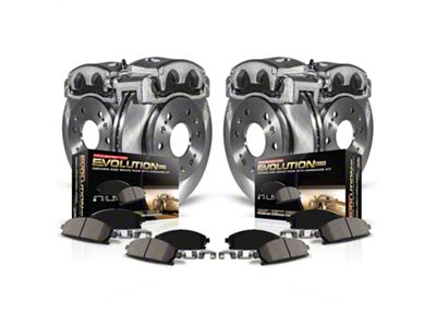 PowerStop OE Replacement 6-Lug Brake Rotor, Pad and Caliper Kit; Front and Rear (03-04 Dakota w/ Rear Disc Brakes)