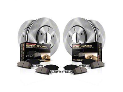 PowerStop OE Replacement 6-Lug Brake Rotor and Pad Kit; Front and Rear (03-04 Dakota w/ Rear Disc Brakes)