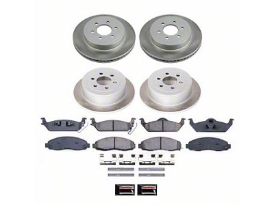 PowerStop Semi-Coated 6-Lug Brake Rotor and Pad Kit; Front and Rear (03-04 Dakota w/ Rear Disc Brakes)