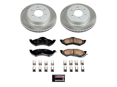 PowerStop Semi-Coated 6-Lug Brake Rotor and Pad Kit; Front (1999 Dakota)