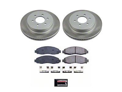 PowerStop Semi-Coated 6-Lug Brake Rotor and Pad Kit; Front (03-04 Dakota)