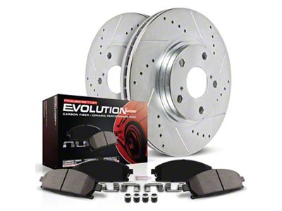 PowerStop Z23 Evolution Sport 5-Lug Brake Rotor and Pad Kit; Front (05-11 Dakota)