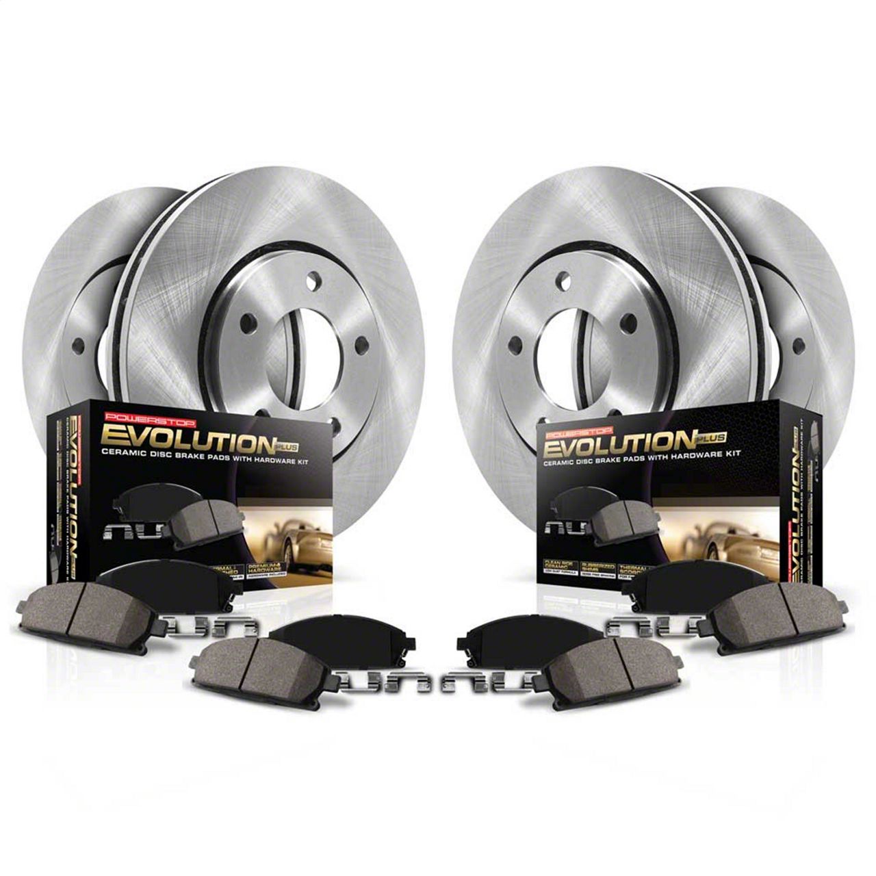 PowerStop OE Replacement 6-Lug Brake Rotor and Pad Kit; Front and Rear (21-24 F-150 w/ 350mm Rear Rotors)