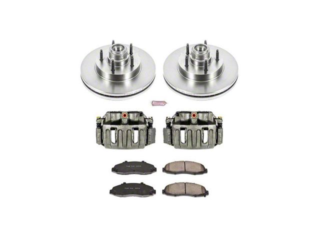 PowerStop OE Replacement 5-Lug Brake Rotor, Pad and Caliper Kit; Front (99-Early 00 2WD F-150, Excluding Lightning)