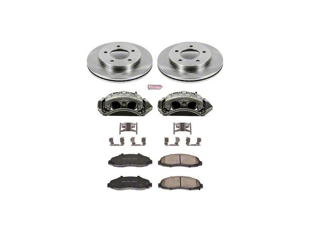 PowerStop OE Replacement 5-Lug Brake Rotor, Pad and Caliper Kit; Front (97-03 4WD F-150 w/ Rear Drum Brakes)