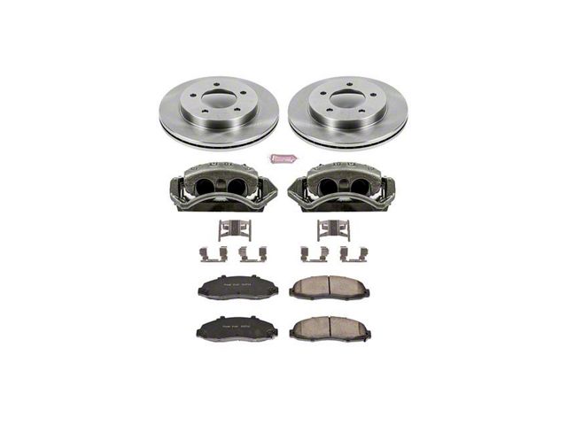 PowerStop OE Replacement 5-Lug Brake Rotor, Pad and Caliper Kit; Front (99-03 4WD F-150 w/ Rear Disc Brakes)