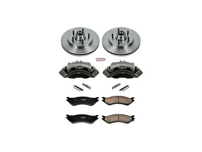 PowerStop OE Replacement 5-Lug Brake Rotor, Pad and Caliper Kit; Front (99-Early 00 F-150 Lightning)