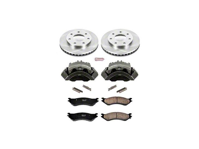 PowerStop OE Replacement 7-Lug Brake Rotor, Pad and Caliper Kit; Front (00-03 4WD F-150)