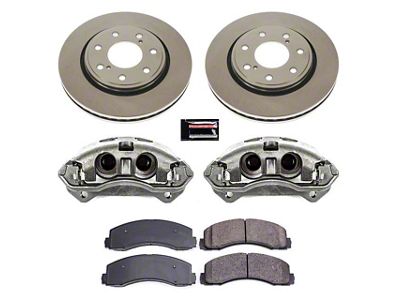 PowerStop OE Replacement 7-Lug Brake Rotor, Pad and Caliper Kit; Front (12-14 2WD/4WD F-150)