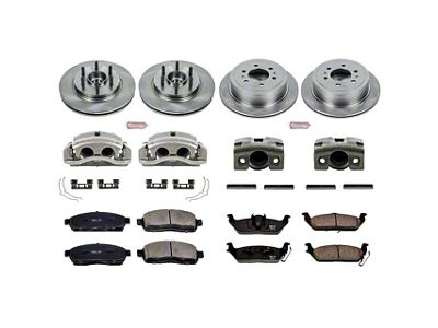 PowerStop OE Replacement 6-Lug Brake Rotor, Pad and Caliper Kit; Front and Rear (2004 2WD F-150)