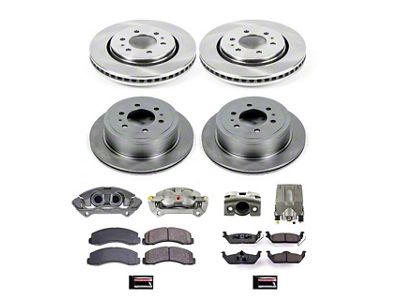 PowerStop OE Replacement 6-Lug Brake Rotor, Pad and Caliper Kit; Front and Rear (10-11 2WD/4WD F-150)
