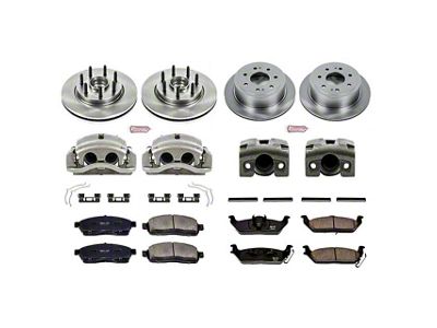 PowerStop OE Replacement 7-Lug Brake Rotor, Pad and Caliper Kit; Front and Rear (2004 2WD F-150)