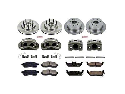 PowerStop OE Replacement 7-Lug Brake Rotor, Pad and Caliper Kit; Front and Rear (05-08 2WD F-150)