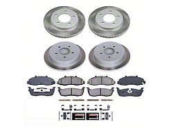 PowerStop Semi-Coated 5-Lug Brake Rotor and Pad Kit; Front and Rear (99-Early 00 4WD F-150 w/ Rear Disc Brakes)
