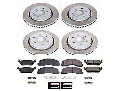 PowerStop Semi-Coated 6-Lug Brake Rotor and Pad Kit; Front and Rear (15-17 F-150 w/ Electric Parking Brake)