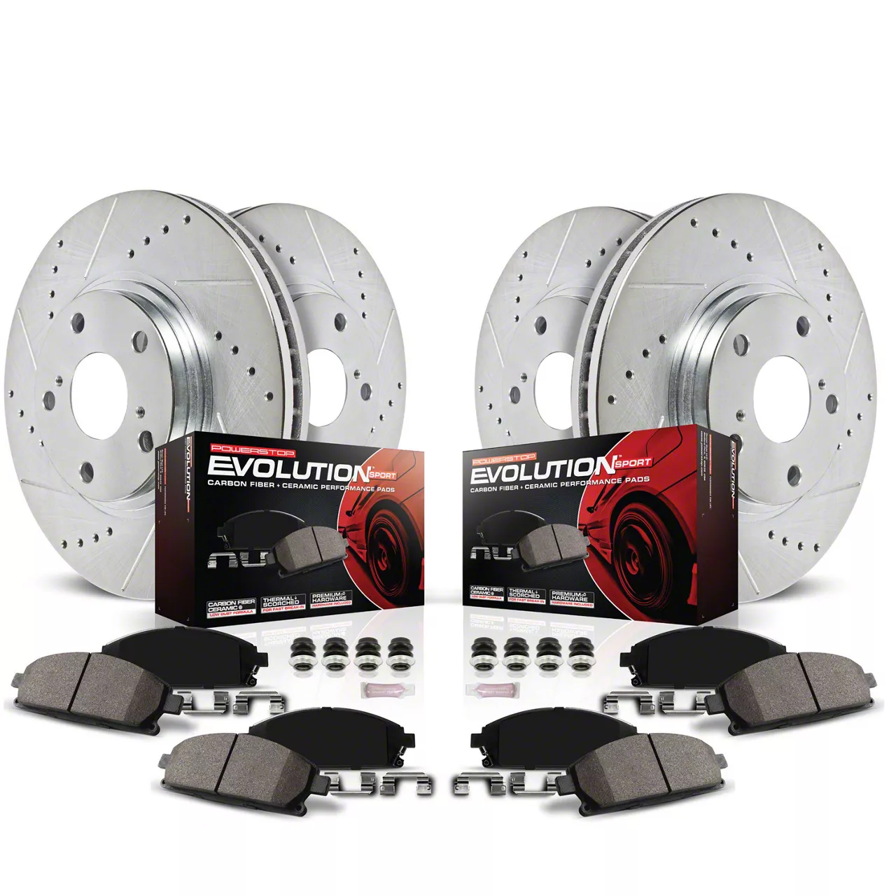 PowerStop Z23 Evolution 6-Lug Brake Rotor and Pad Kit; Front and Rear (21-24 F-150 w/ 350mm Rear Rotors)