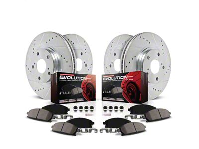 PowerStop Z23 Evolution Sport 6-Lug Brake Rotor and Pad Kit; Front and Rear (21-25 F-150 w/ Factory Max Tow/Haul Package)