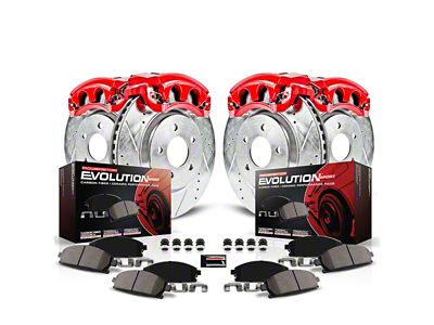 PowerStop Z23 Evolution Sport 6-Lug Brake Rotor, Pad and Caliper Kit; Front and Rear (18-20 F-150 w/ Electric Parking Brake; 19-20 F-150 Raptor)