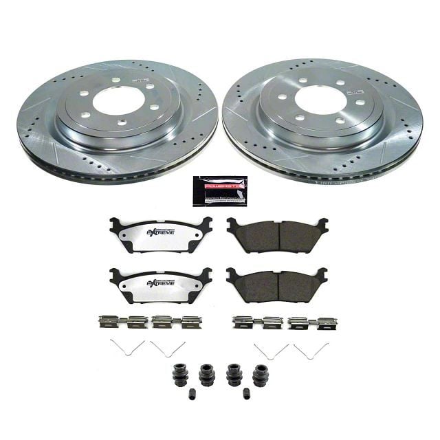 PowerStop Z36 Extreme Truck and Tow 6-Lug Brake Rotor and Pad Kit; Rear (21-24 F-150 w/ 350mm Rear Rotors)