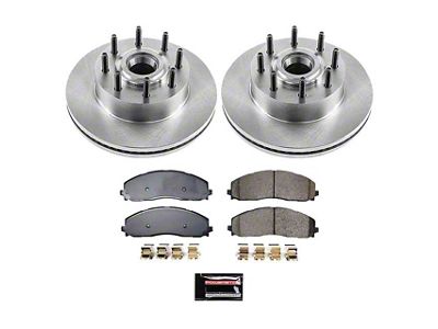 PowerStop OE Replacement 8-Lug Brake Rotor and Pad Kit; Front (23-25 2WD F-250 Super Duty)