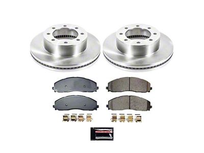 PowerStop OE Replacement 8-Lug Brake Rotor and Pad Kit; Front (23-25 4WD F-250 Super Duty)