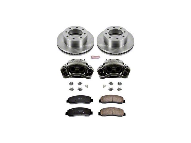PowerStop OE Replacement 8-Lug Brake Rotor, Pad and Caliper Kit; Front (2011 4WD F-250 Super Duty)