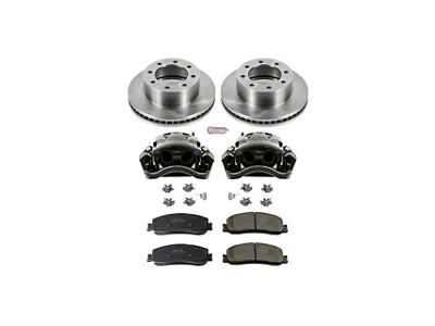 PowerStop OE Replacement 8-Lug Brake Rotor, Pad and Caliper Kit; Front (2012 4WD F-250 Super Duty)