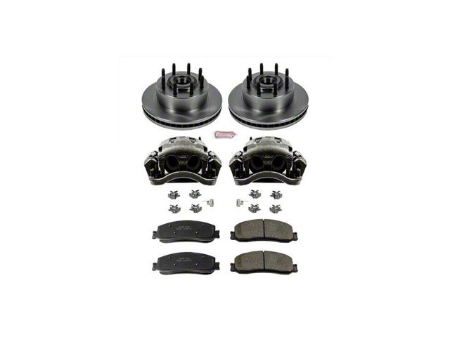 PowerStop OE Replacement 8-Lug Brake Rotor, Pad and Caliper Kit; Front (2012 2WD F-250 Super Duty)